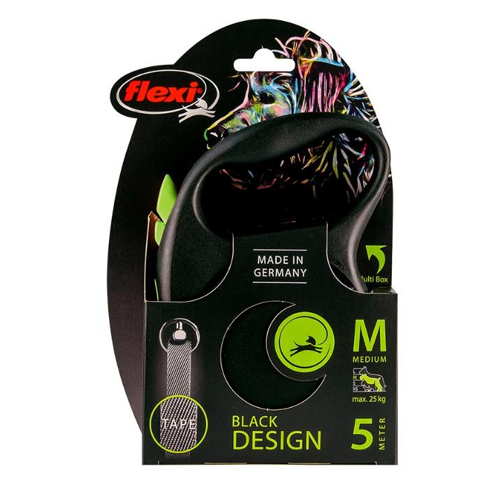 Flexi Black Desing Medium 5m Şerit Gezdirme Yeşil