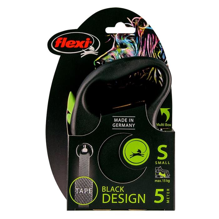 Flexi Black Desing Small 5m Şerit Gezdirme Yeşil