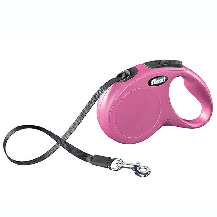 Flexi New Classic Medium 5m Şerit Gezdirme Pembe