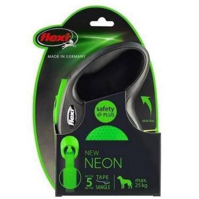 Flexi New Neon Medium 5m Şerit Gezdirme Yeşil