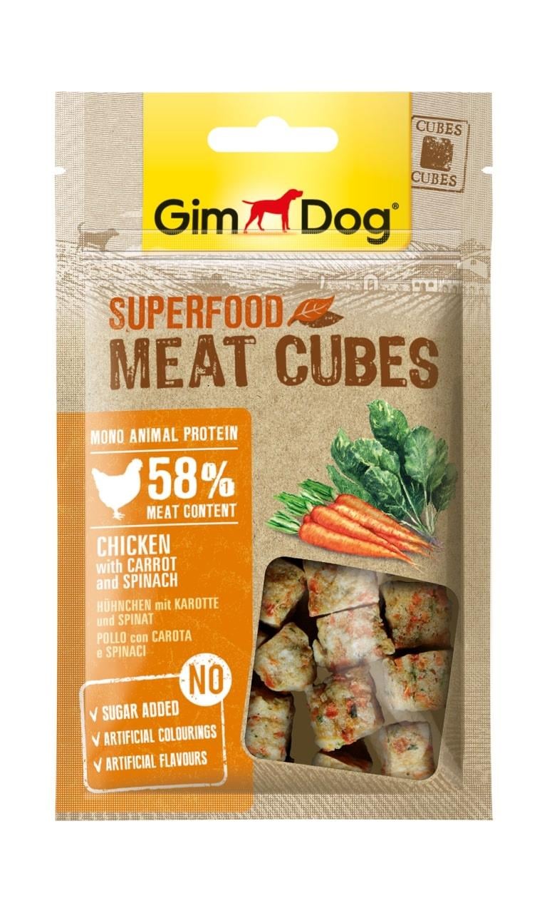 GimDog MeatCubes Havuçlu ve Ispanaklı Tavuk 40gr