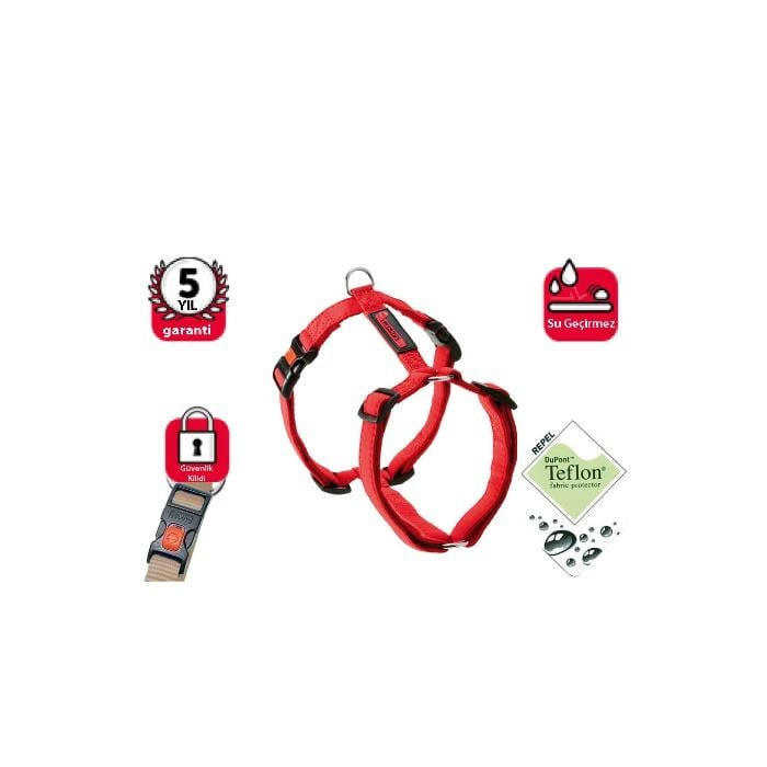 Karlie Teflon Kilitli Göğüs Tasma 35-50cm Kırmızı