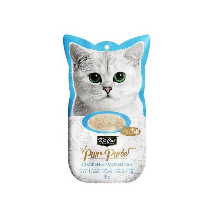 Kit Cat Purr Puree Tavuk Ve Balık Fümeli Kedi Ödülü 4X15gr