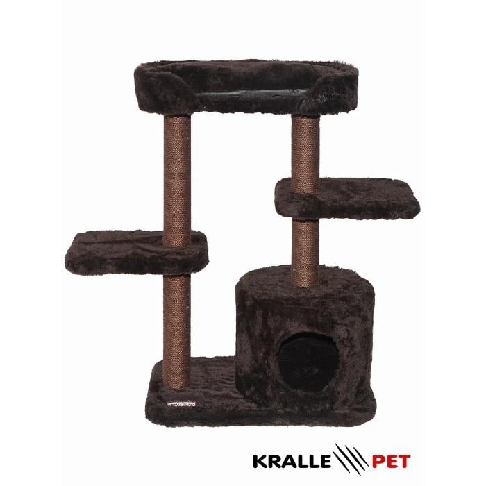 Kralle 1036 Yuvalı Teraslı Kedi Tırmalama Kahverengi