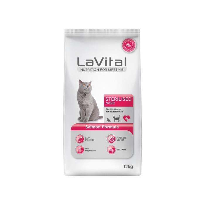 Lavital Sterilised Somon Balıklı 12 Kg Kısırlaştırılmış Kuru Kedi Maması