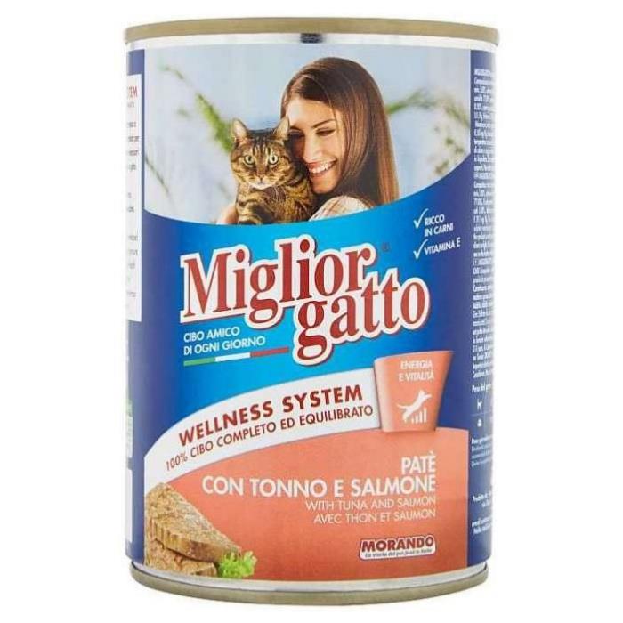 Miglior Gatto Pate Ton Balıklı Ve Somon Balıklı Kedi Konservesi 400gr