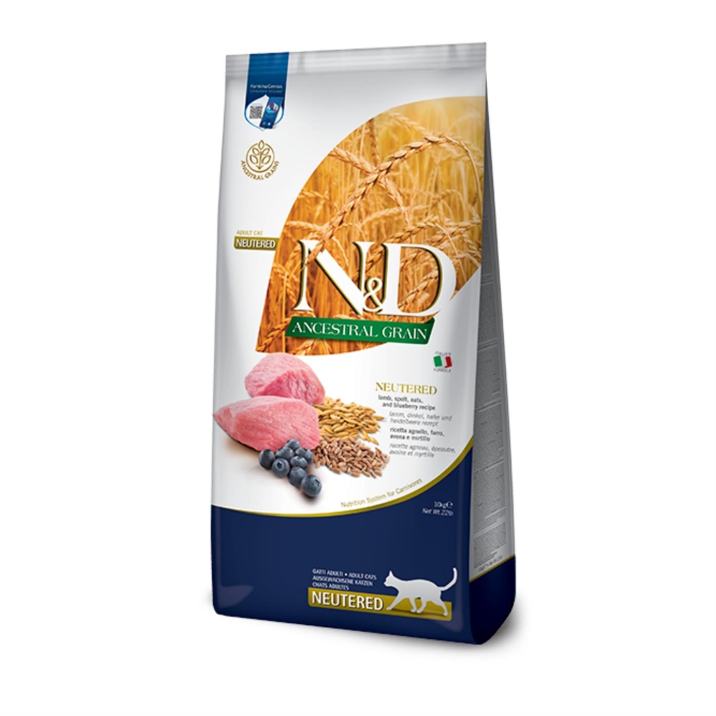 N&D Düşük Tahıllı Kuzulu 10 Kg Kısırlaştırılmış Kuru Kedi Maması