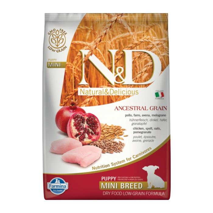 N&D Düşük Tahıllı Tavuk Etli ve Narlı 7 Kg Mini Yavru Kuru Köpek Maması