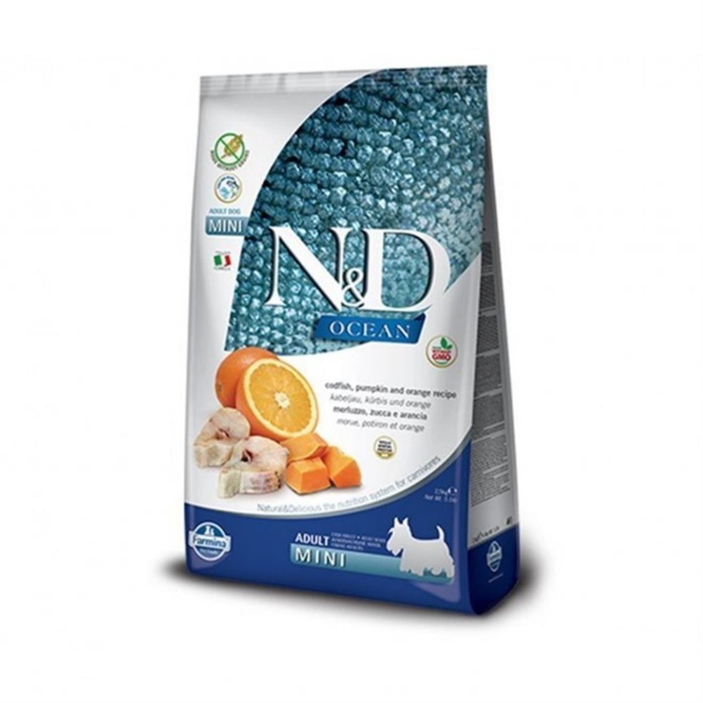 N&D Ocean Pumpkin Tahılsız Morina Balık&Portakal&Balkabaklı 7 Kg Mini Yetişkin Kuru Köpek Maması
