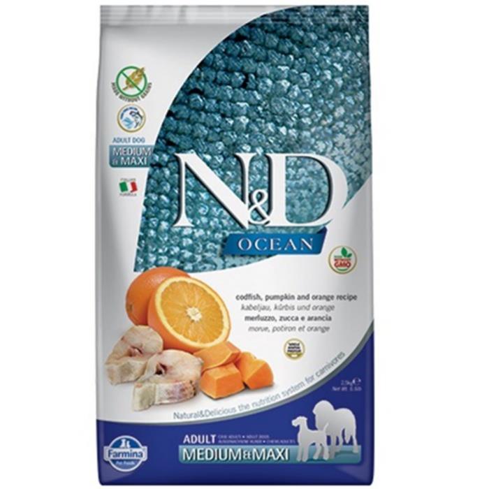N&D Ocean Tahılsız Ringa Balıklı 2.5 Kg Medium Maxi Yetişkin Kuru Köpek Maması