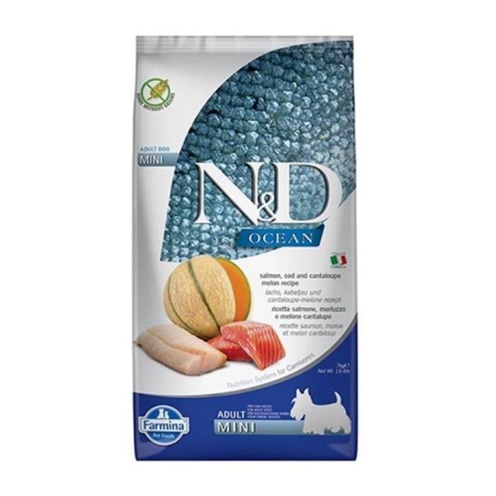 N&D Ocean Tahılsız Somon Mori.&Kavun Mini Adult 7 Kg Yetişkin Kuru Köpek Maması
