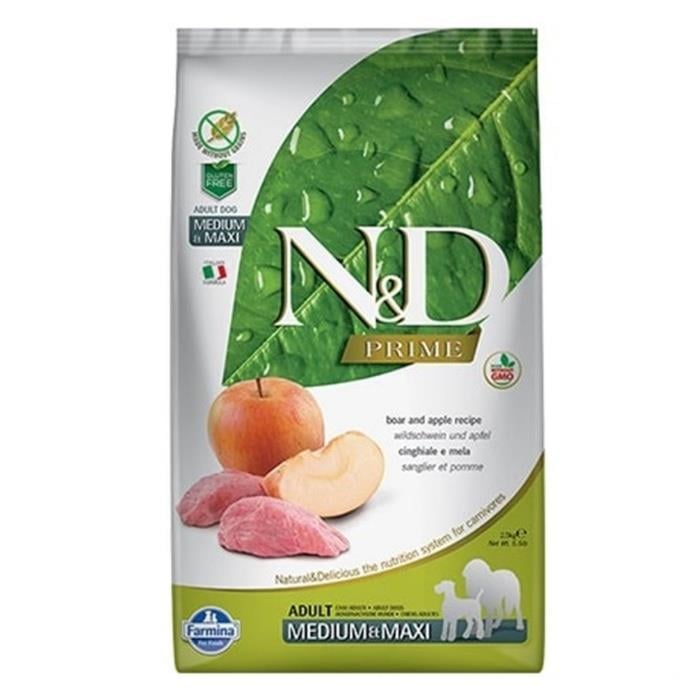 N&D Prime Tahılsız Yaban Domuz & Elma Adult Med&Maxi 12 Kg Yetişkin Kuru Köpek Maması