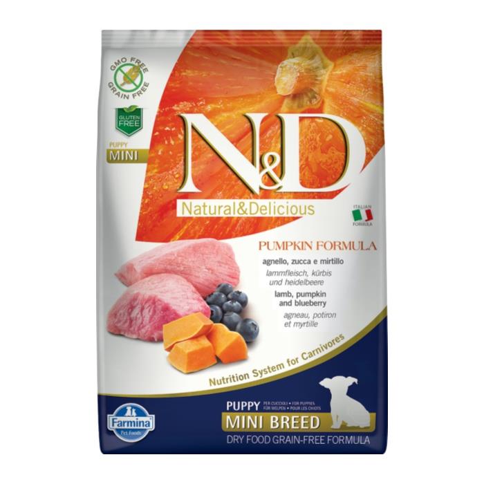 N&D Pumpkin Tahılsız Balkabaklı Kuzu Etli Yaban Mersinli 7 Kg Mini Yavru Köpek Maması
