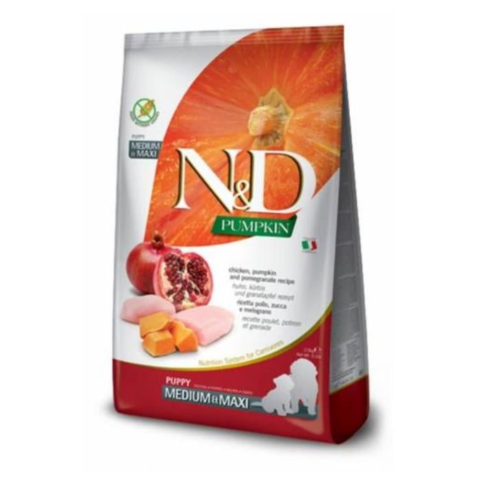 N&D Pumpkin Tahılsız Balkabaklı Tavuklu Narlı 2.5 Kg Medium Maxi Yavru Köpek Maması 2.5 Kg
