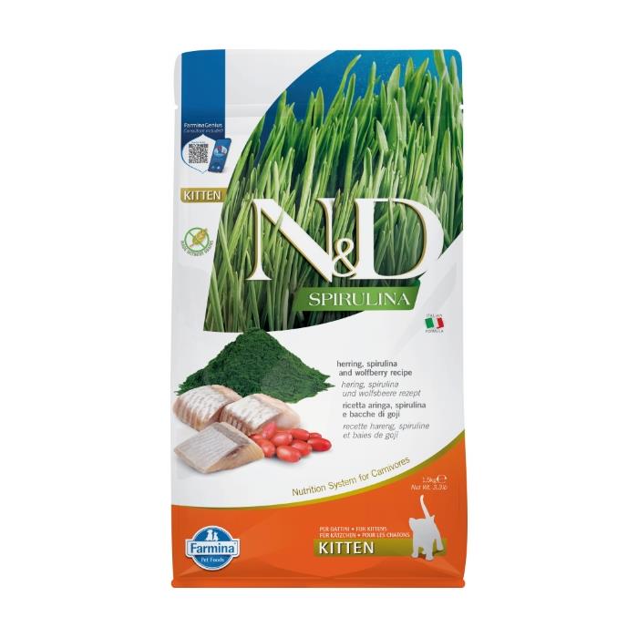 N&D Spirulina Ringa Balıklı 1.5 Kg Yavru Kuru Kedi Maması