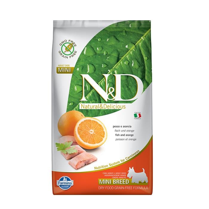 N&D Tahılsız Balıklı ve Portakallı 2.5 Kg Mini Yetişkin Kuru Köpek Maması