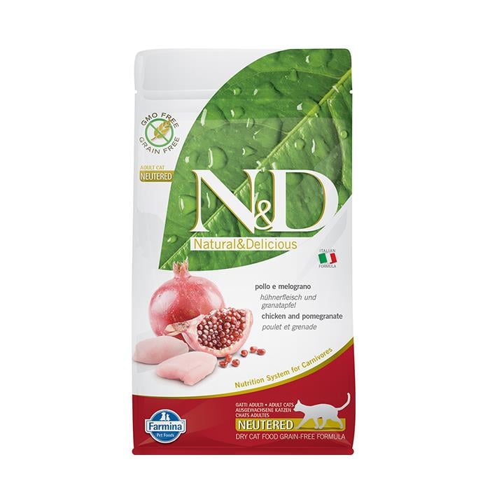 N&D Tahılsız Tavuk Etli ve Narlı 1.5 Kg Kısırlaştırılmış Kuru Kedi Maması