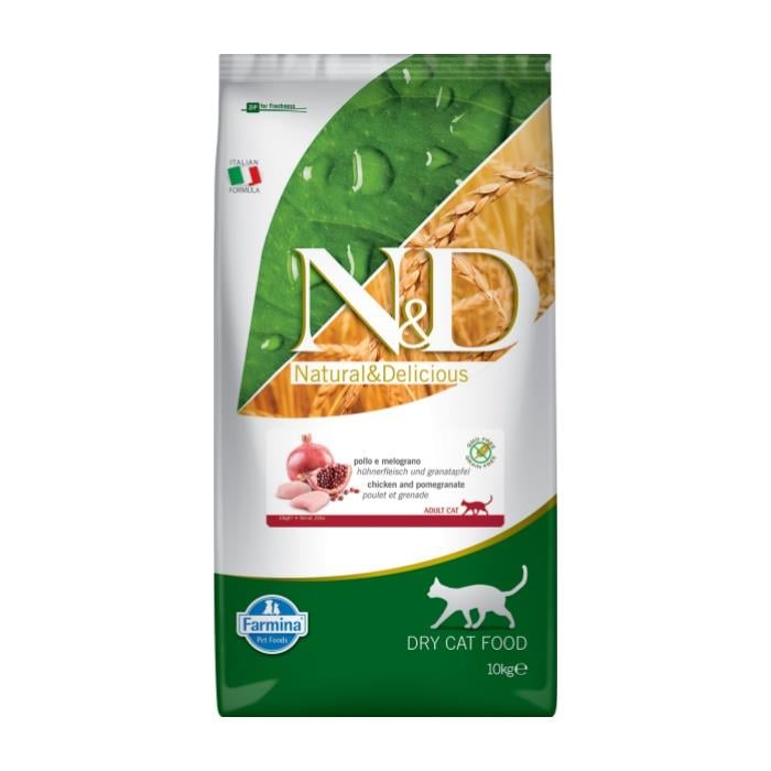 N&D Tahılsız Tavuk Etli ve Narlı 10 Kg Yetişkin Kuru Kedi Maması