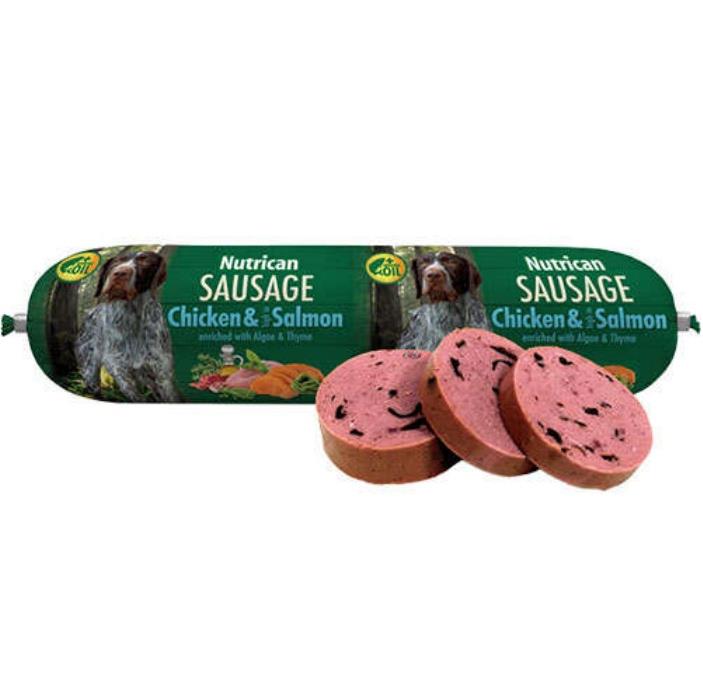 Nutrican Sausage Tavuk ve Somon Balıklı Köpek Ödül Sosisi 800gr