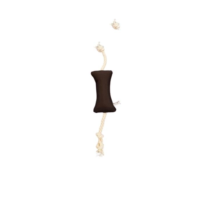 Pet Comfort İpli Kemik Su Geçirmez Köpek Oyuncağı, Kahverengi 17cm