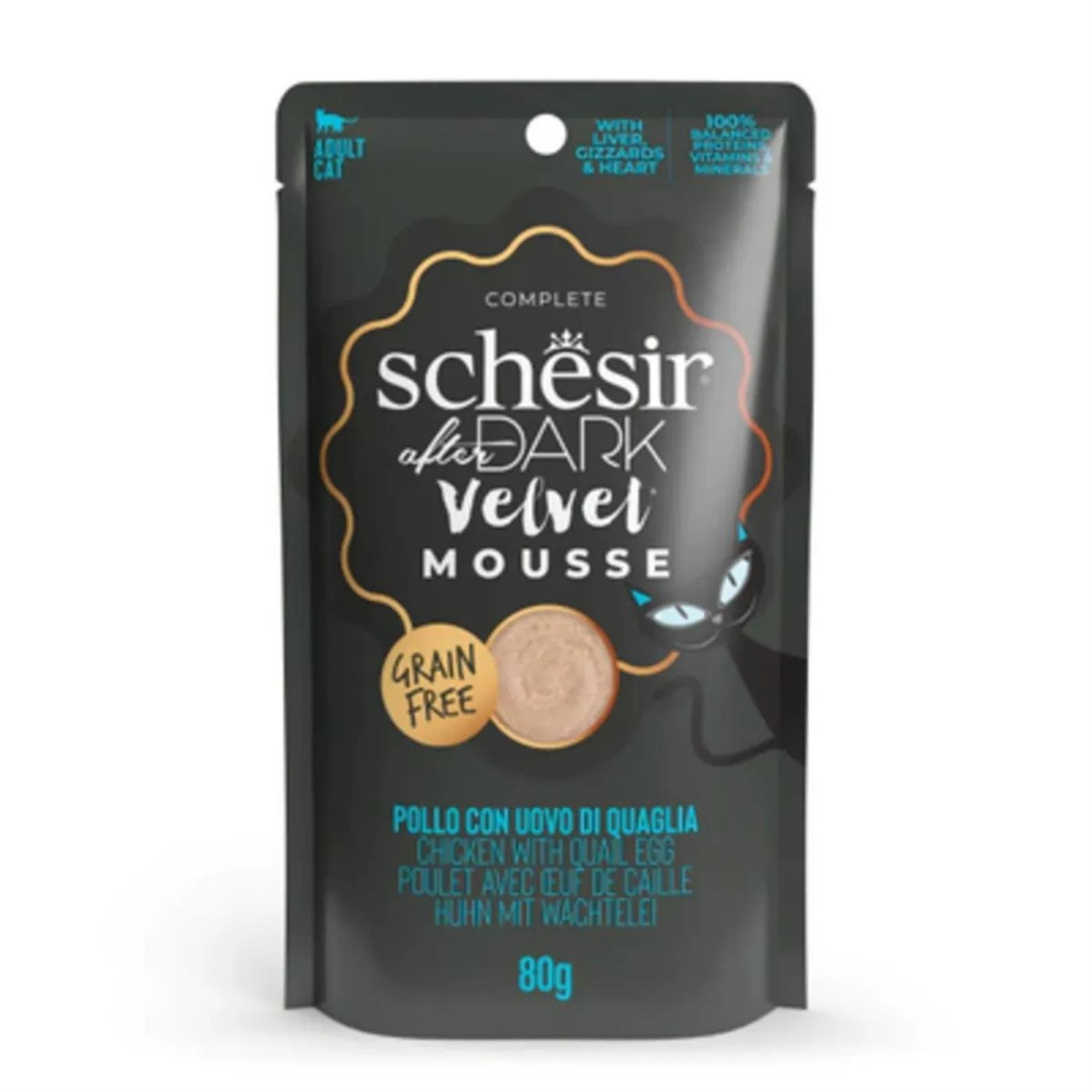 Schesir After Dark Tavuk Bıldırcın Yumurtası Yetişkin Kedi Pouch 80gr