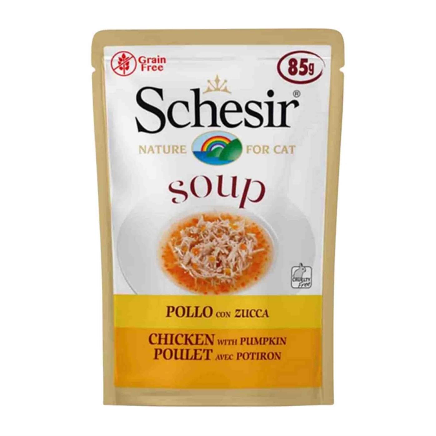 Schesir Doğal Tavuklu ve Balkabaklı Kedi Çorbası 85gr