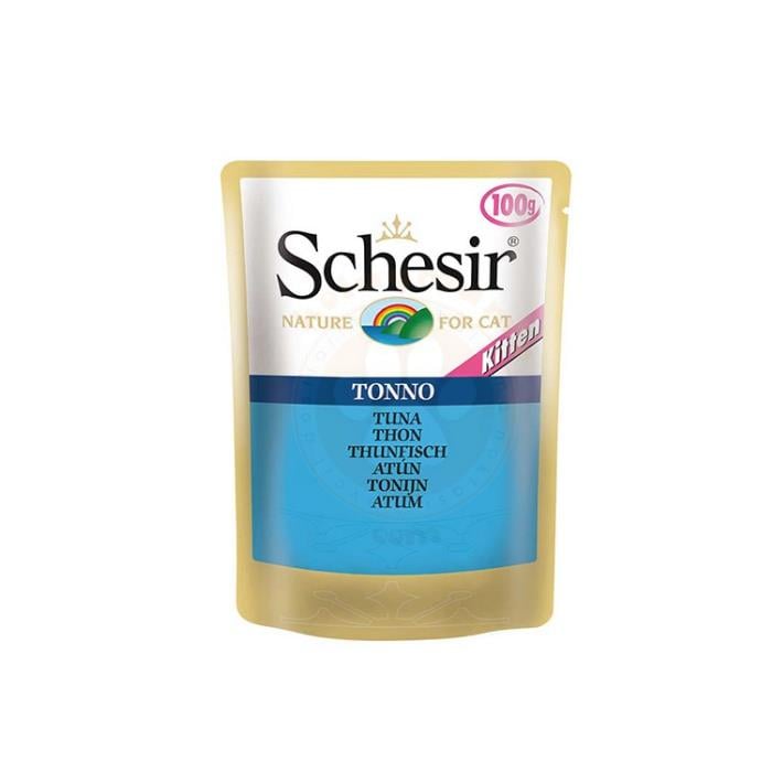 Schesir Pouch Jelly Ton Balıklı Yavru Kıyılmış Yaş Kedi Maması 100gr