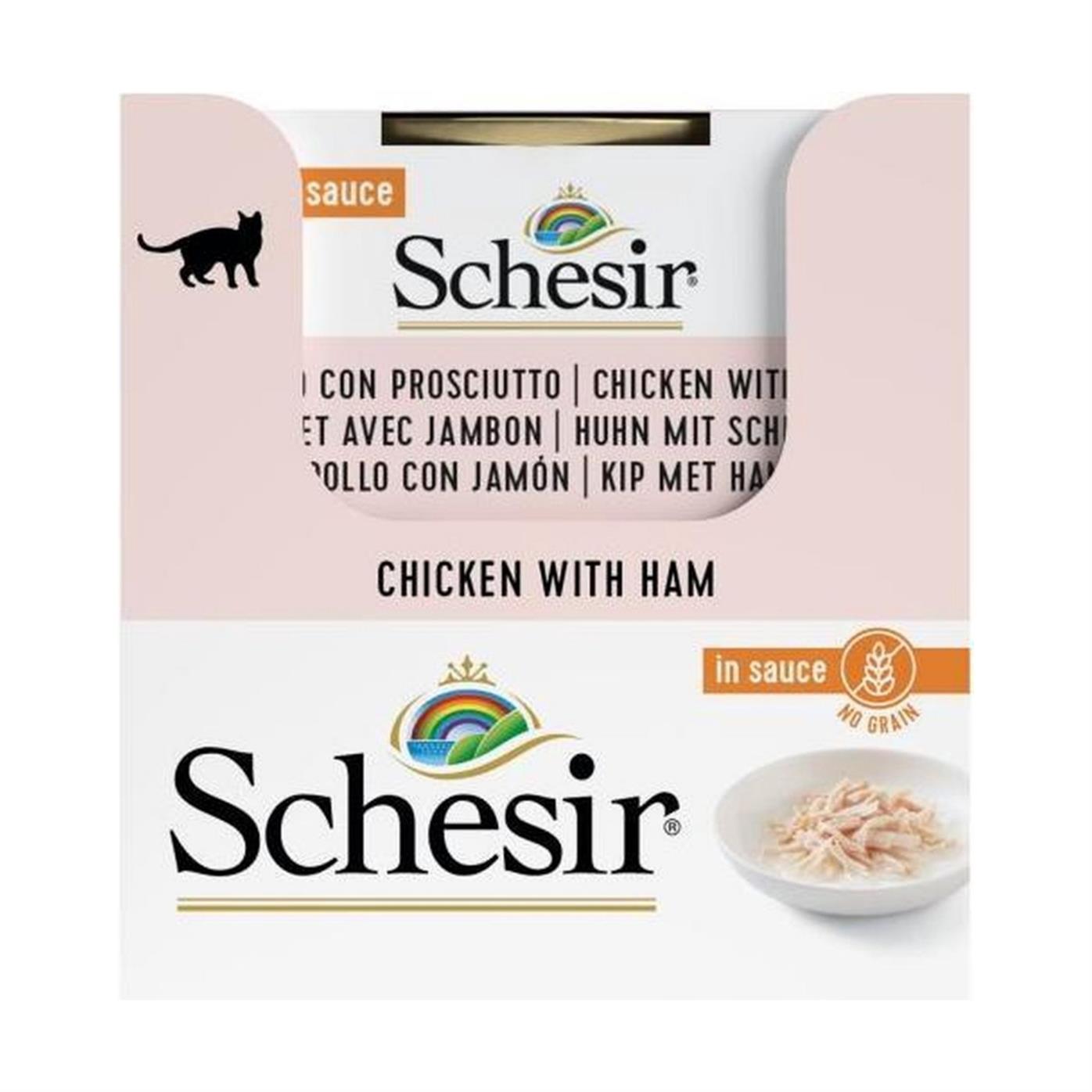 Schesir Soslu Tavuklu ve Jambonlu Kedi Konservesi 70gr