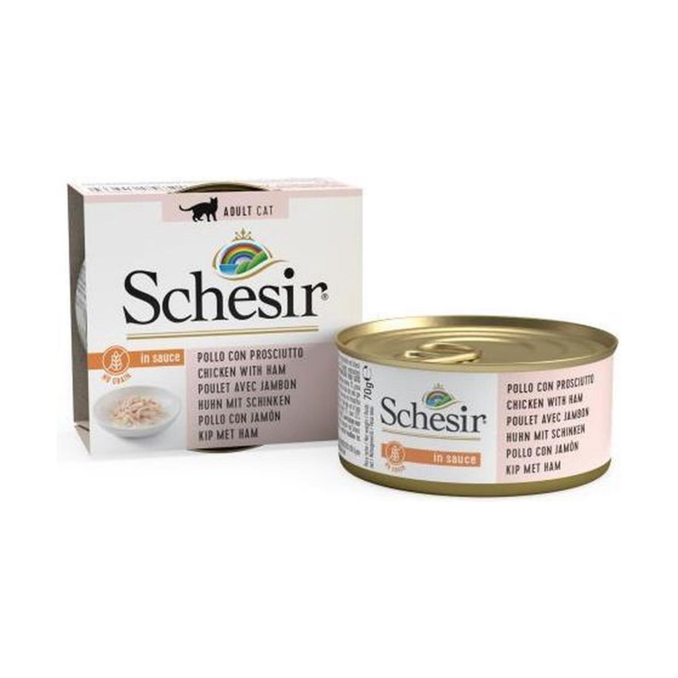 Schesir Soslu Tavuklu ve Jambonlu Kedi Konservesi 70gr