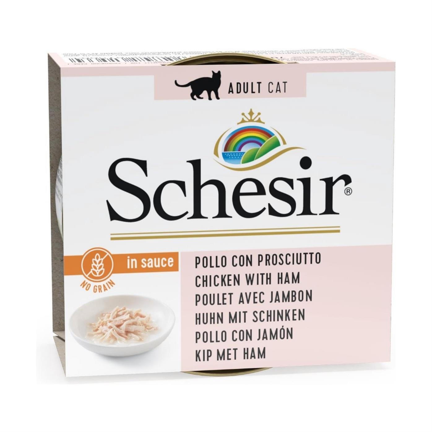 Schesir Soslu Tavuklu ve Jambonlu Kedi Konservesi 70gr