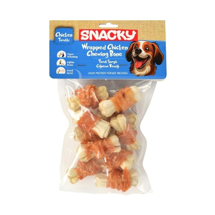 Snacky Beyaz Tavuk Sargılı Köpek Ödülü 10'lu 5cm 120gr