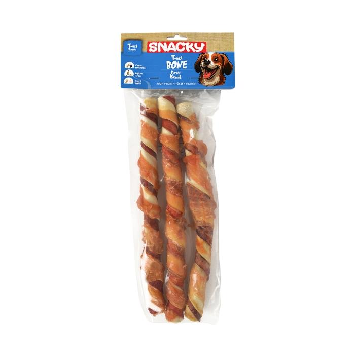 Snacky Çift Renkli Tavuklu Köpek Ödül 3'lü 25cm 195gr
