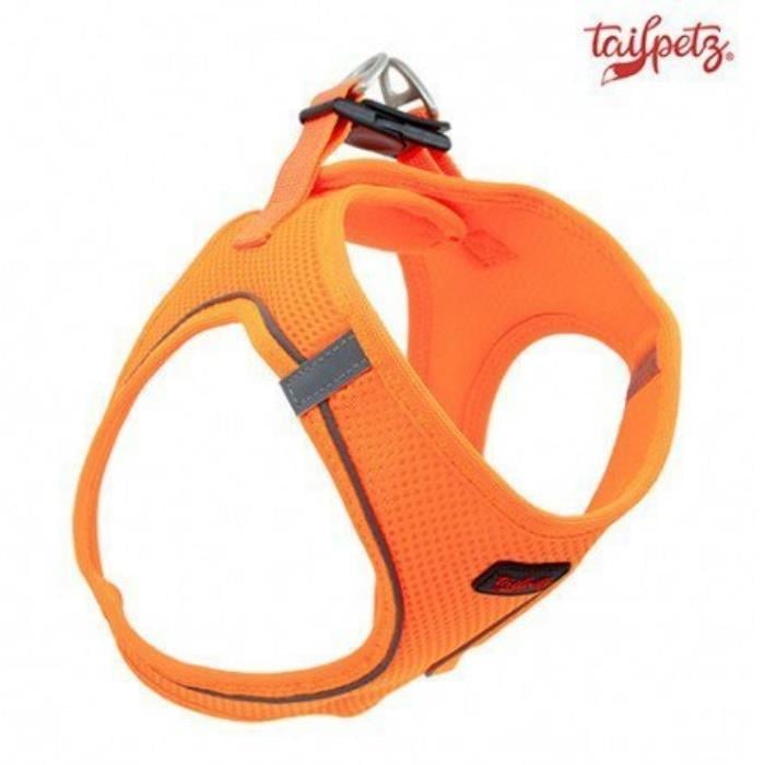 TailPetz Airmesh Neo Orange Köpek Göğüs Tasması M