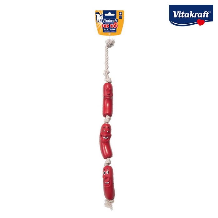 Vitakraft Vinyl İpli 3 Sosisli Köpek Oyuncağı