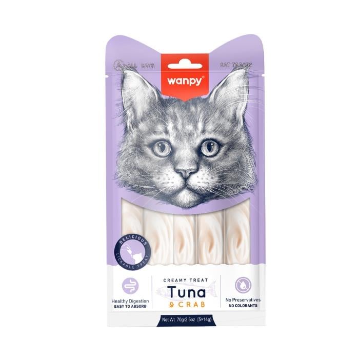 Wanpy Ton&Yengeç Krema Likit Kedi Ödülü 5*14gr