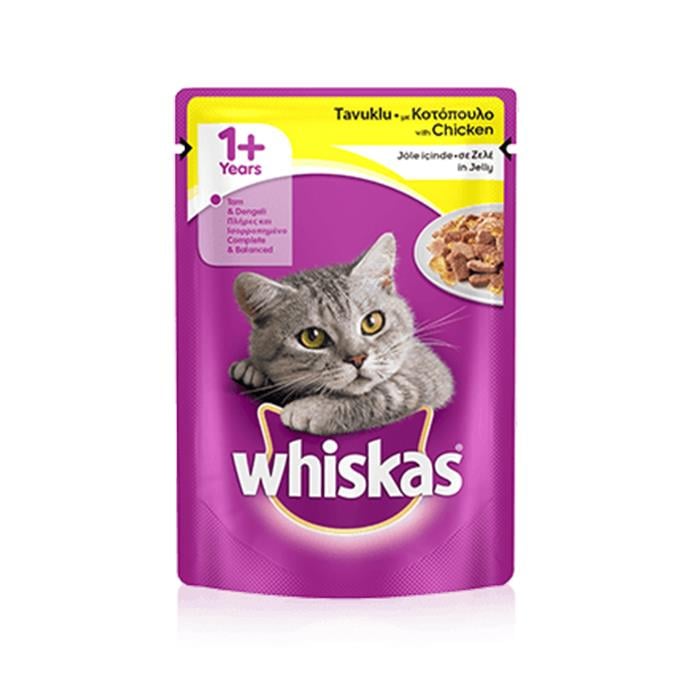 Whiskas Pouch Jöleli Tavuklu Yaş Kedi Maması 85gr