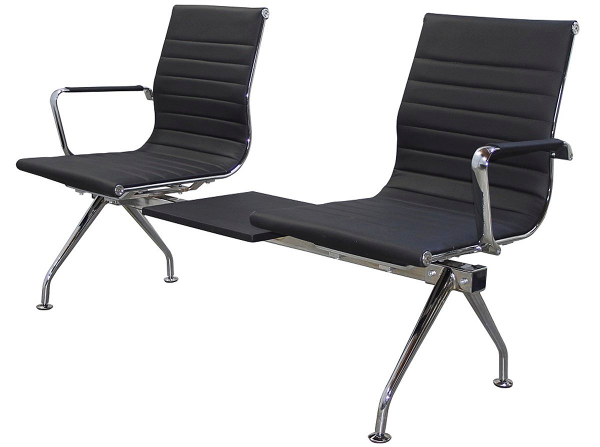 Nova İkili Orta Sehpalı Deri Bekleme Koltuğu