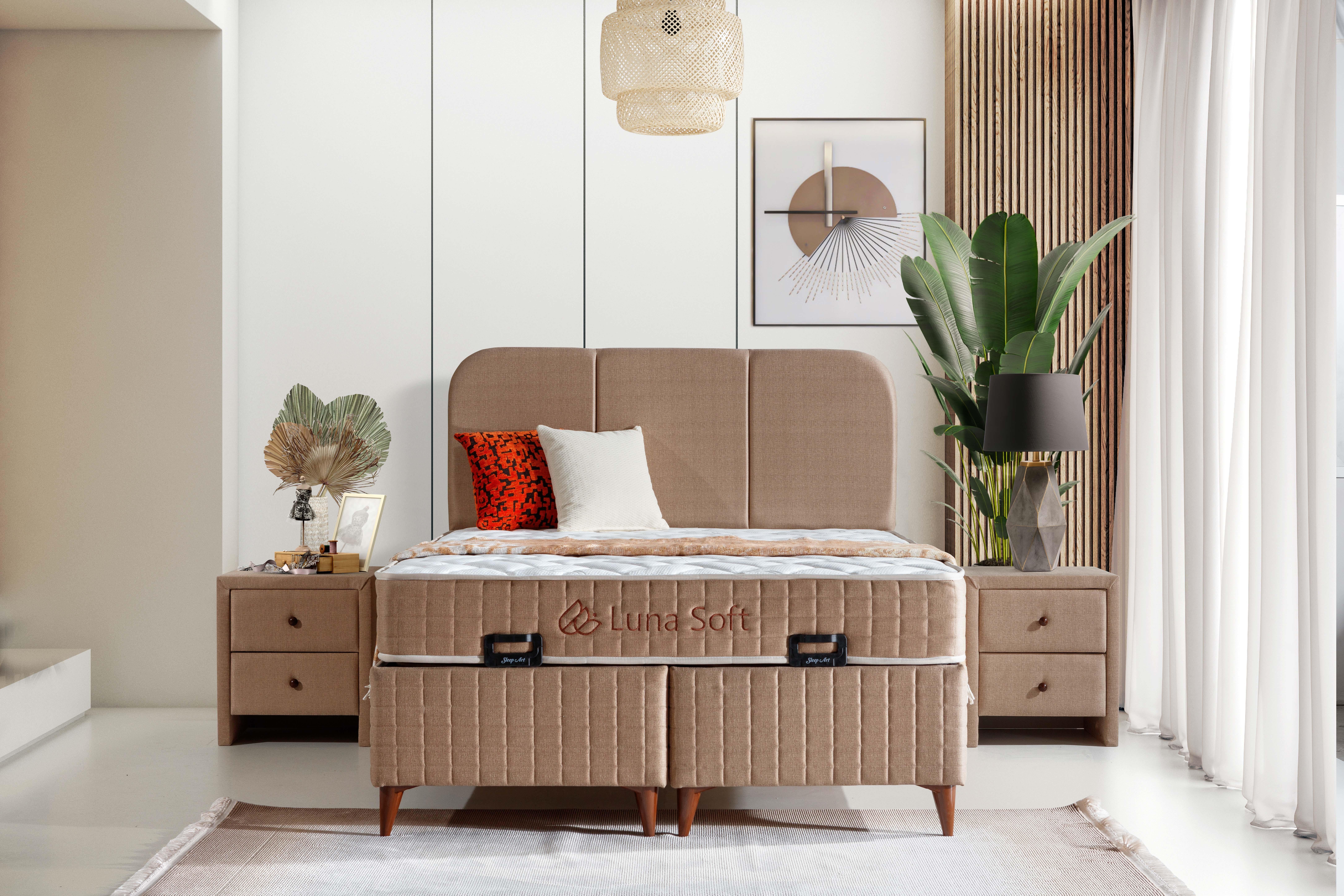 Luna Soft Set | Yatak, Baza ve Başlık Takımı