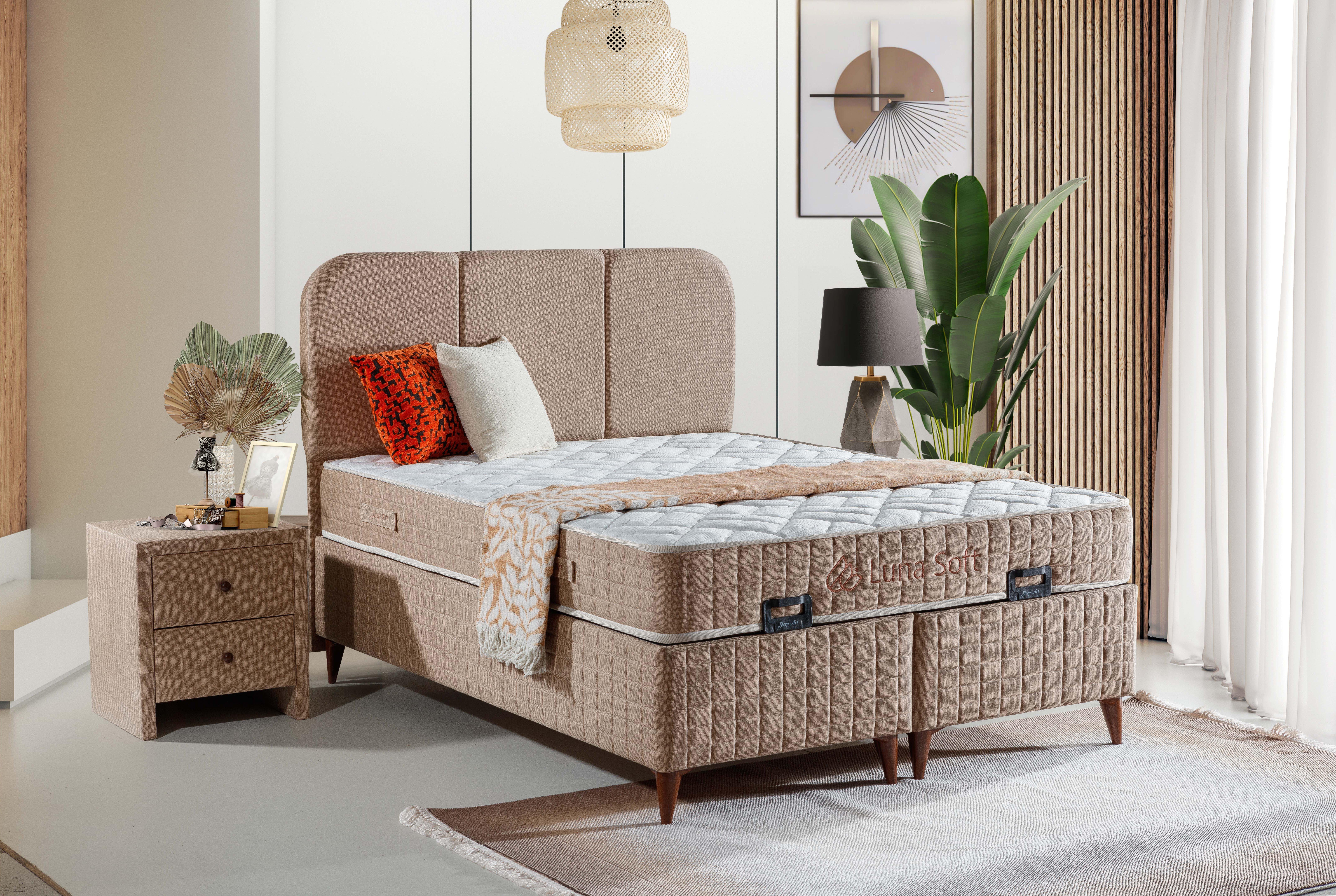 Luna Soft Set | Yatak, Baza ve Başlık Takımı