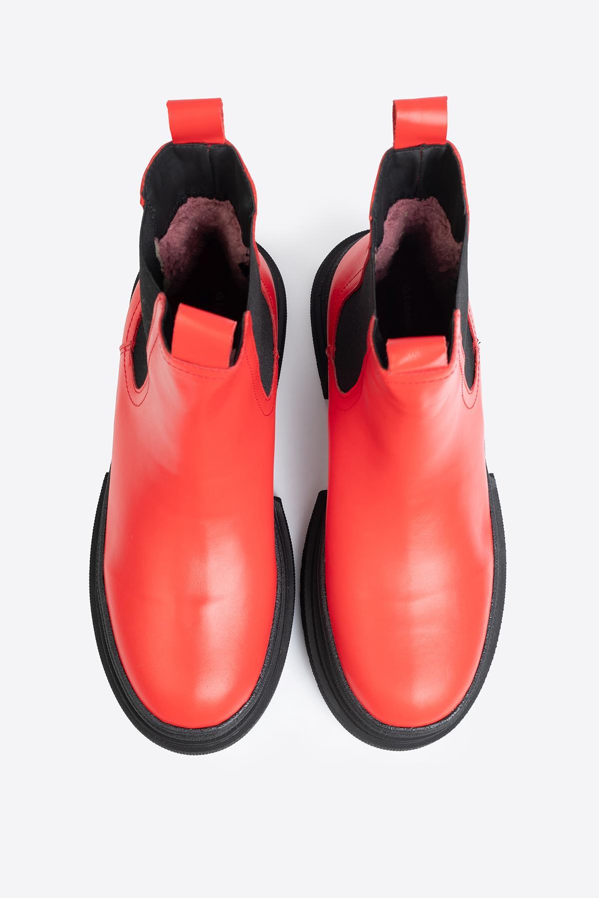 KADIN HAKİKİ DERİ BOT KIRMIZIKADIN HAKİKİ DERİ BOT KIRMIZI