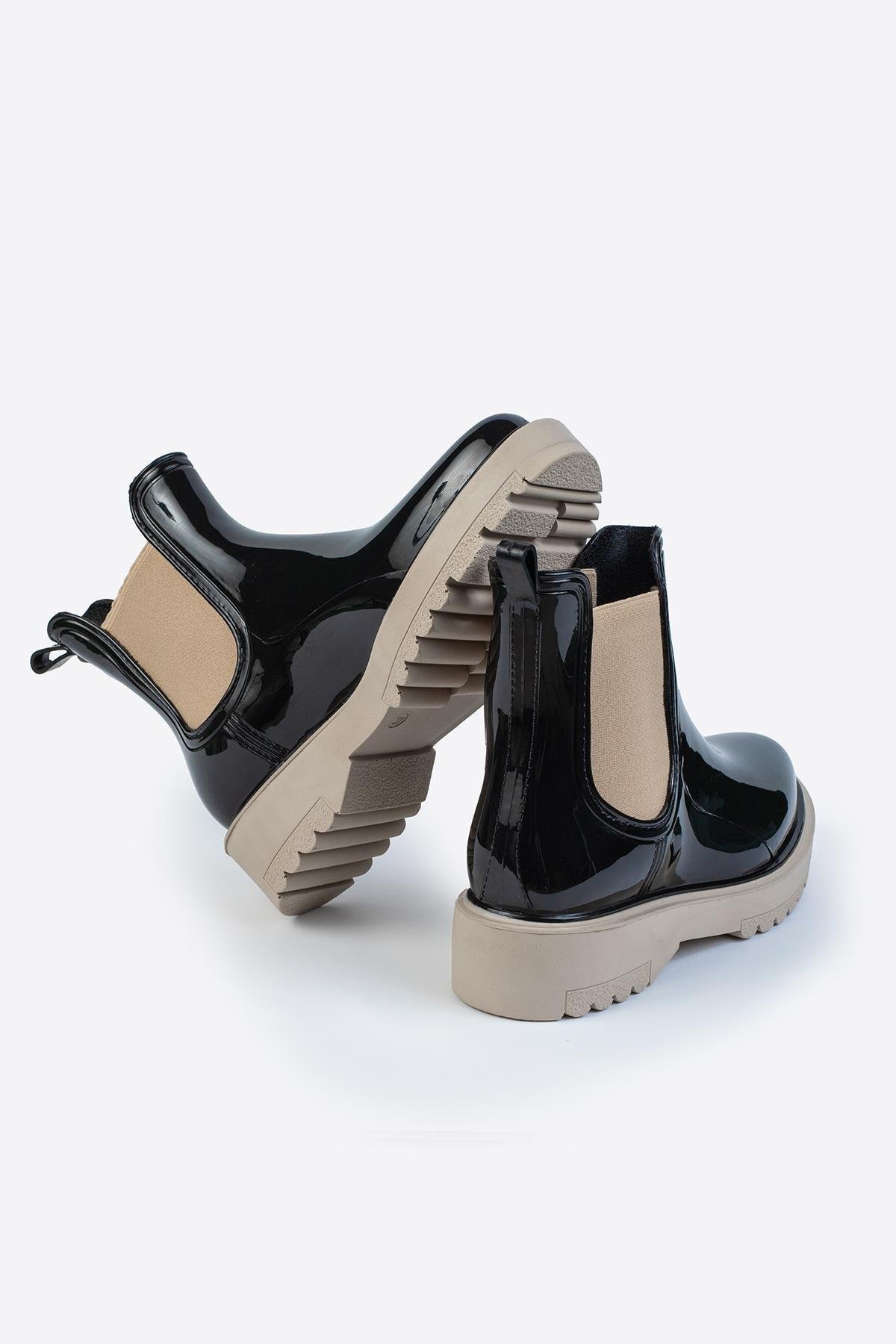 Kadın Parlak Chelsea Yağmur Botu –Kalın Taban Bot Kadın Parlak Chelsea Yağmur Botu –Kalın Taban Bot 