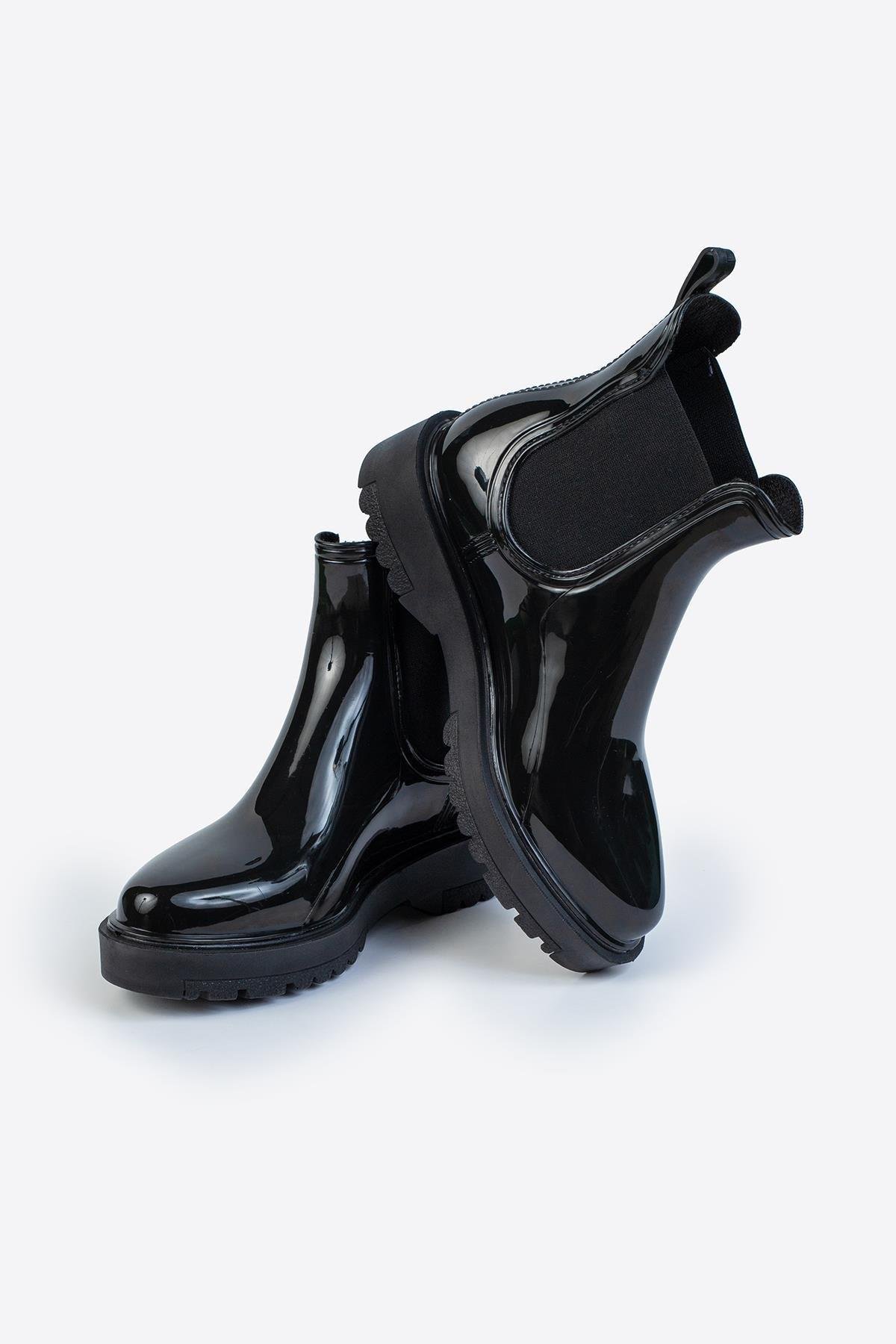 Kadın Parlak Chelsea Yağmur Botu –Kalın Taban Bot Kadın Parlak Chelsea Yağmur Botu –Kalın Taban Bot 