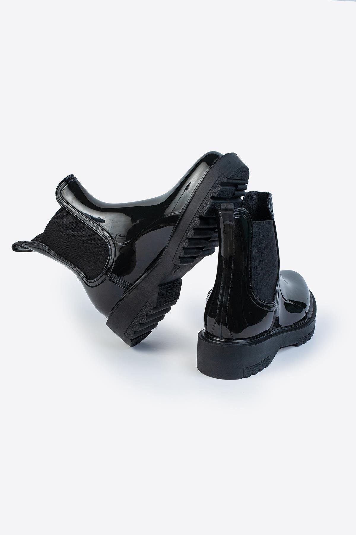 Kadın Parlak Chelsea Yağmur Botu –Kalın Taban Bot Kadın Parlak Chelsea Yağmur Botu –Kalın Taban Bot 