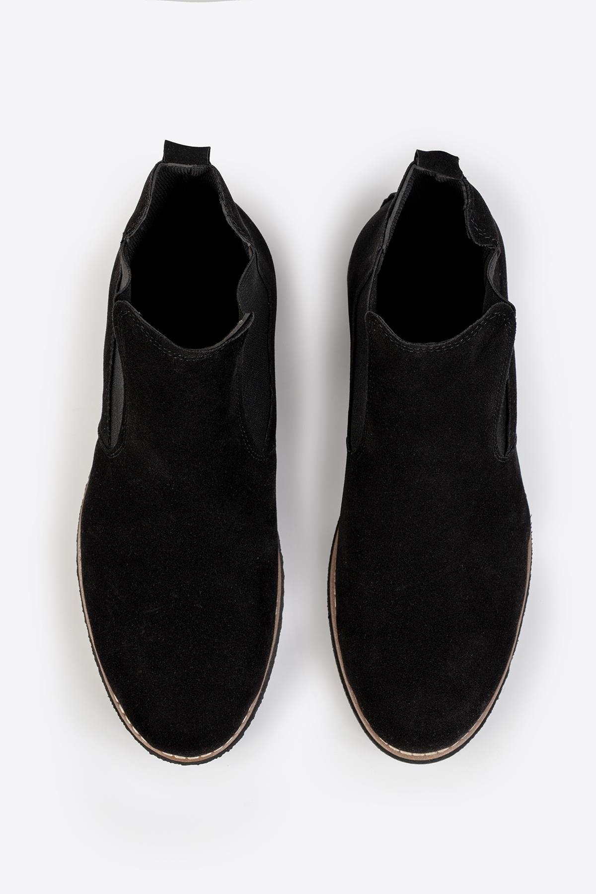 Erkek Lastik Detaylı Siyah Chelsea Bot 