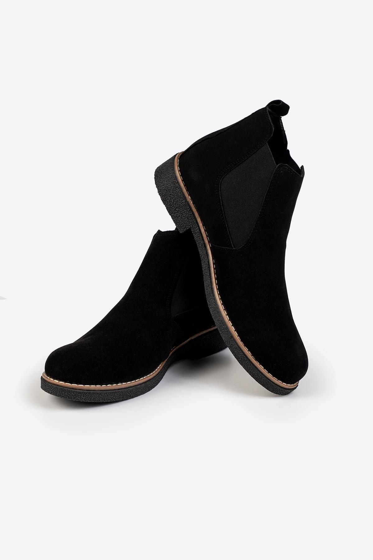 Erkek Lastik Detaylı Siyah Chelsea Bot 