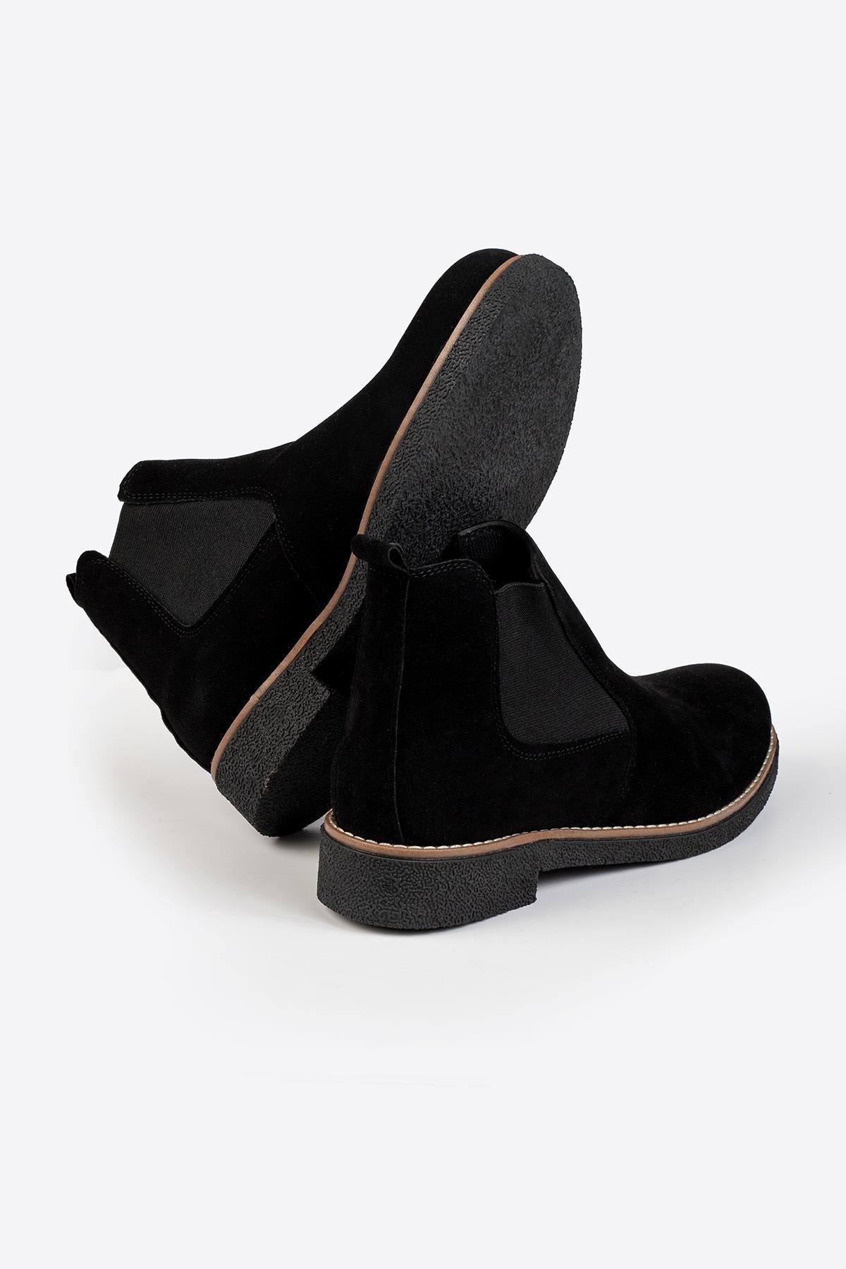 Erkek Lastik Detaylı Siyah Chelsea Bot 