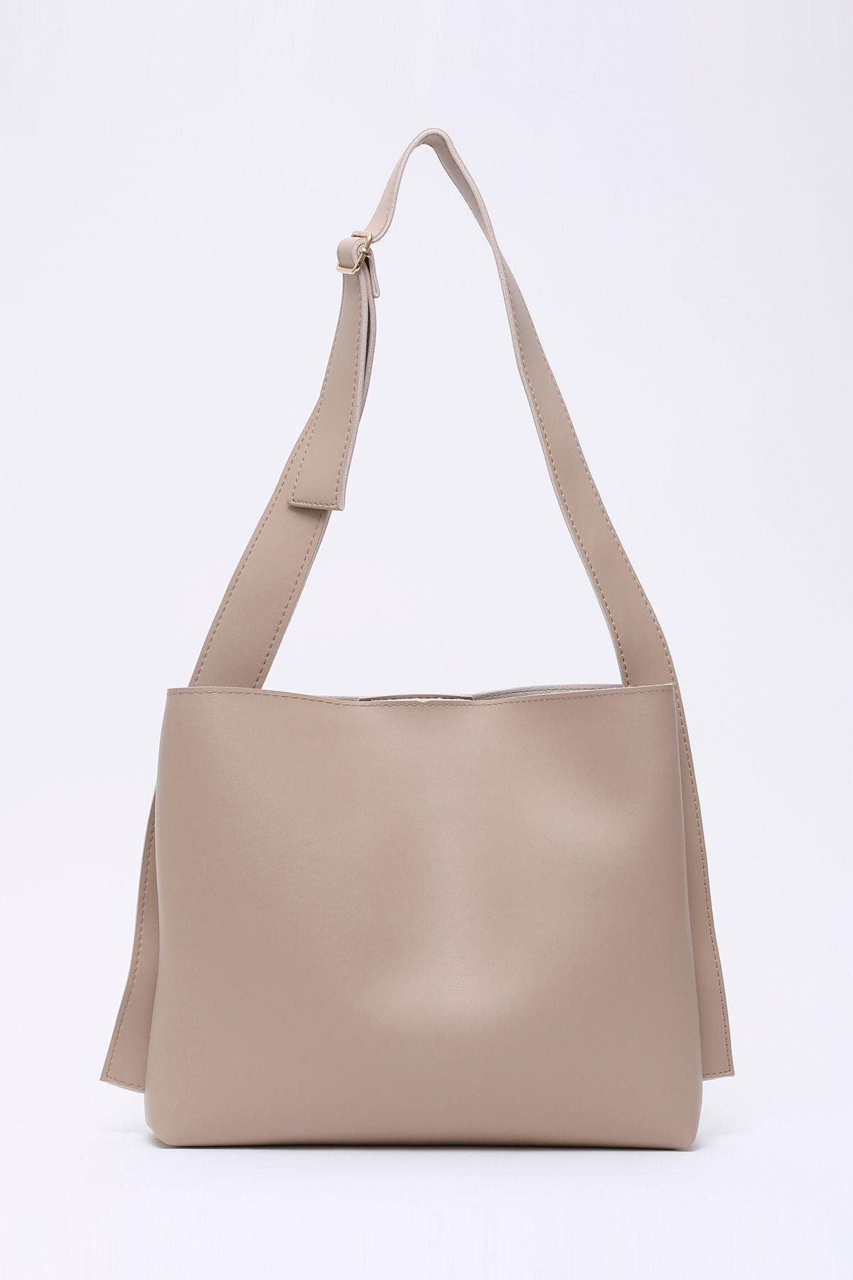 Suni Deri Bej El, Kol Ve Omuz Çantası 