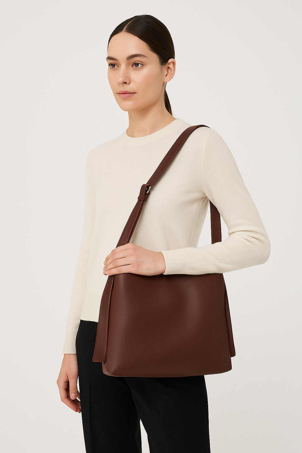 Suni Deri Bordo El, Kol Ve Omuz Çantası 