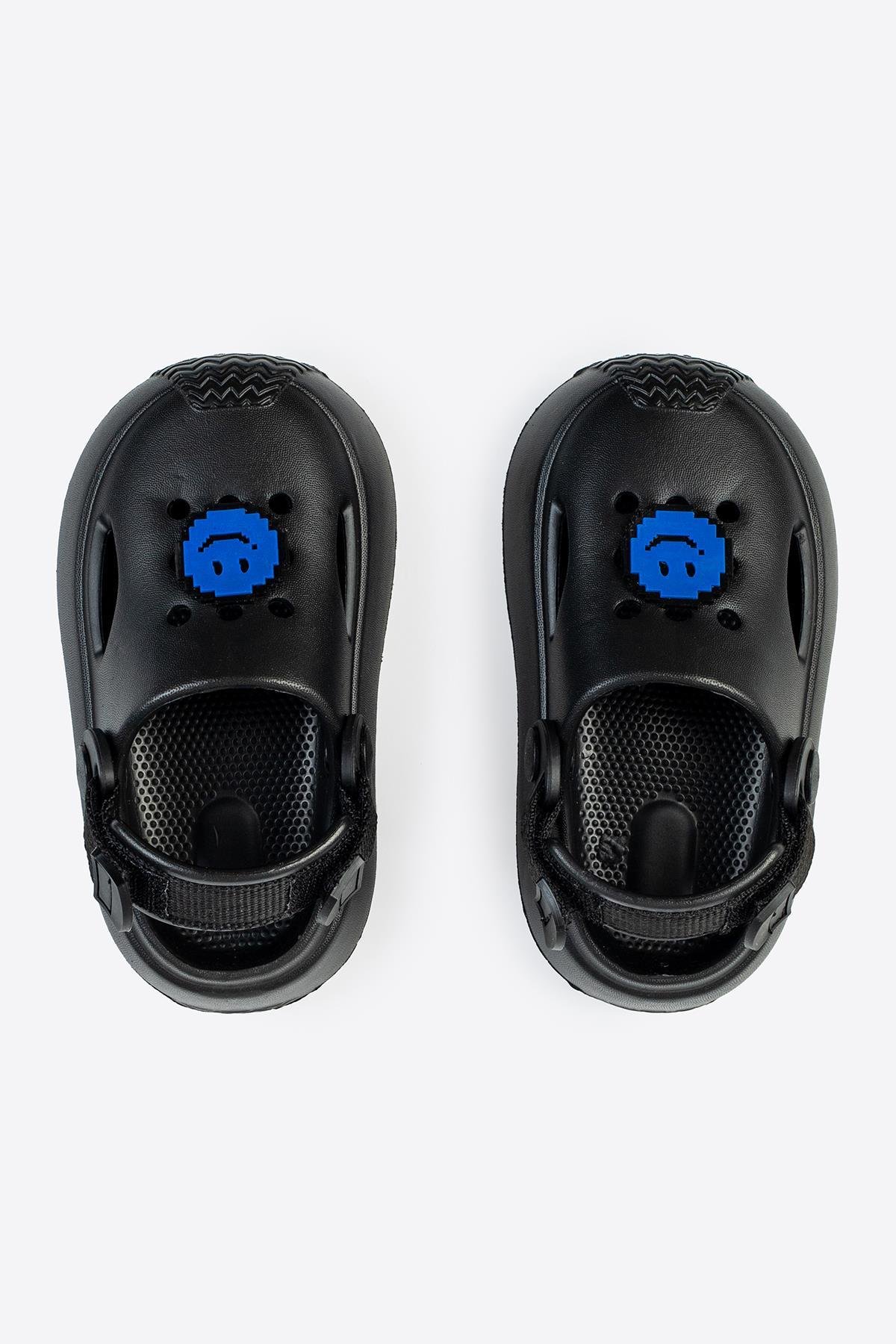 TXP01 Çocuk EVA Siyah Terlik -  Gülen Yüz Detaylı TXP01 Çocuk EVA Siyah Terlik -  Gülen Yüz Detaylı 