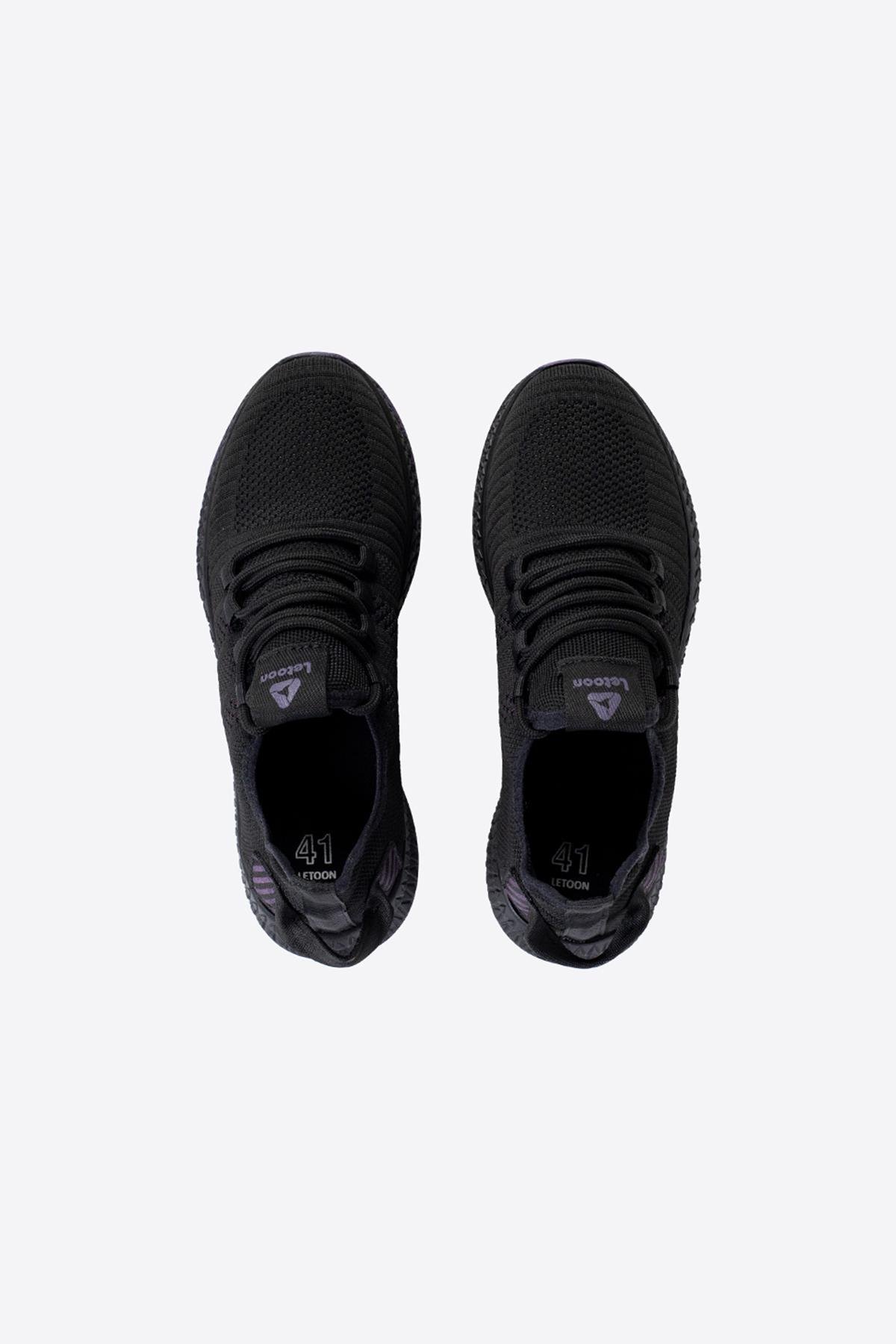 Letoon 2103 Unisex Siyah Mor Spor AyakkabıLetoon 2103 Unisex Siyah Mor Spor Ayakkabı